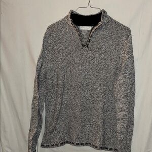Christopher & Banks Zip Up Sweater - Black and Gray